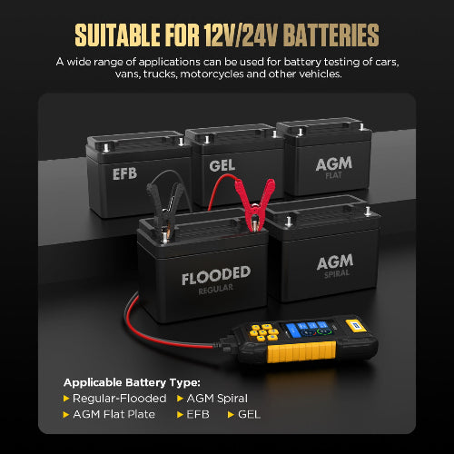 Autool BT760 battery charge checker shown beside a coin for size reference, compact design ideal for Indian workshops