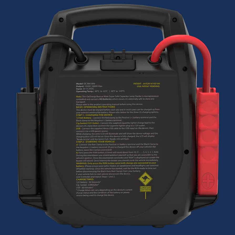OzCharge RM 1000 Batteryless Jump Starter