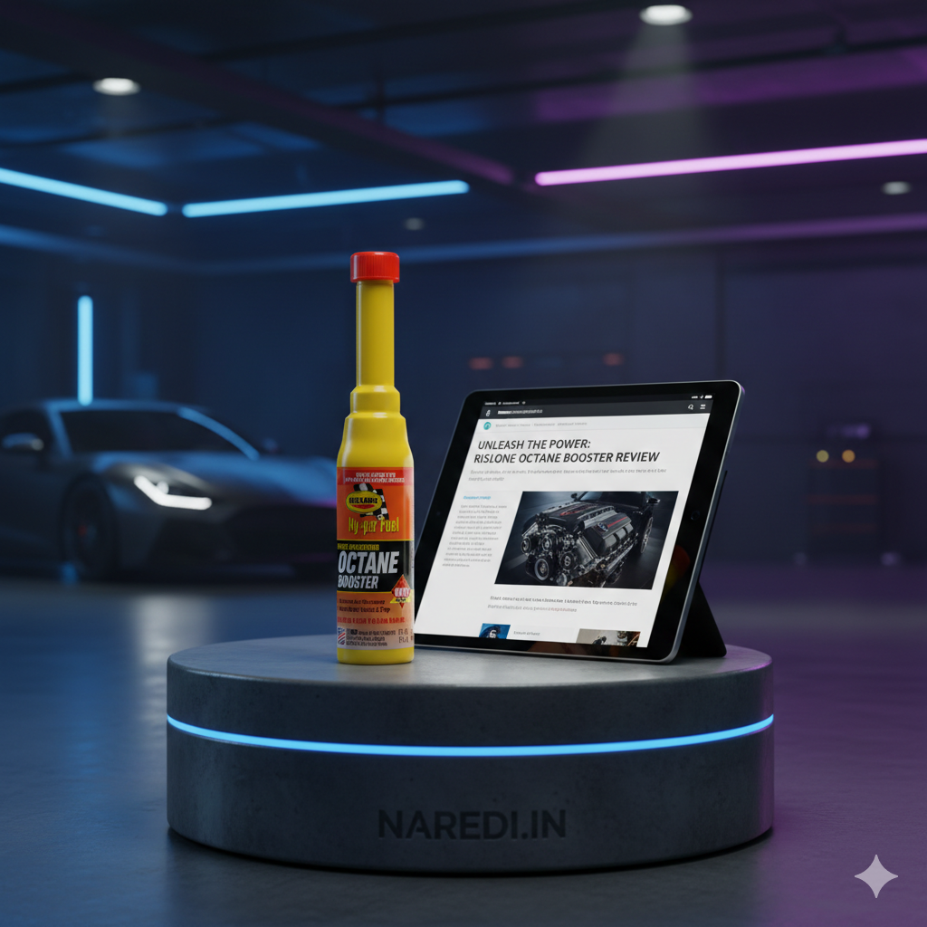 Yellow bottle of my fuel octane booster with red cap and orange label for boosting power and mileage