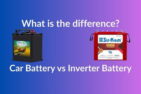 Red and black su-kam big warrior inverter battery with bold branding used in inverter systems for indian consumers