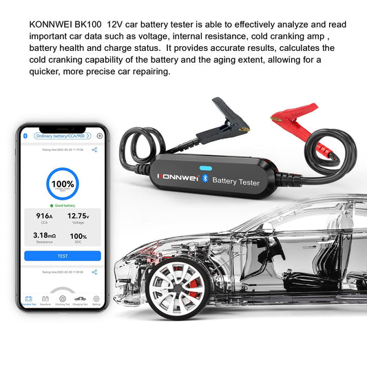 Konnwei BK100: Bluetooth Battery Tester for Dealer Networks
