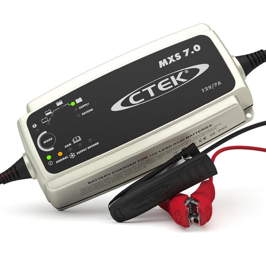 CTEK MXS 7.0 12V 7A smart battery charger for AGM GEL and WET batteries on white background