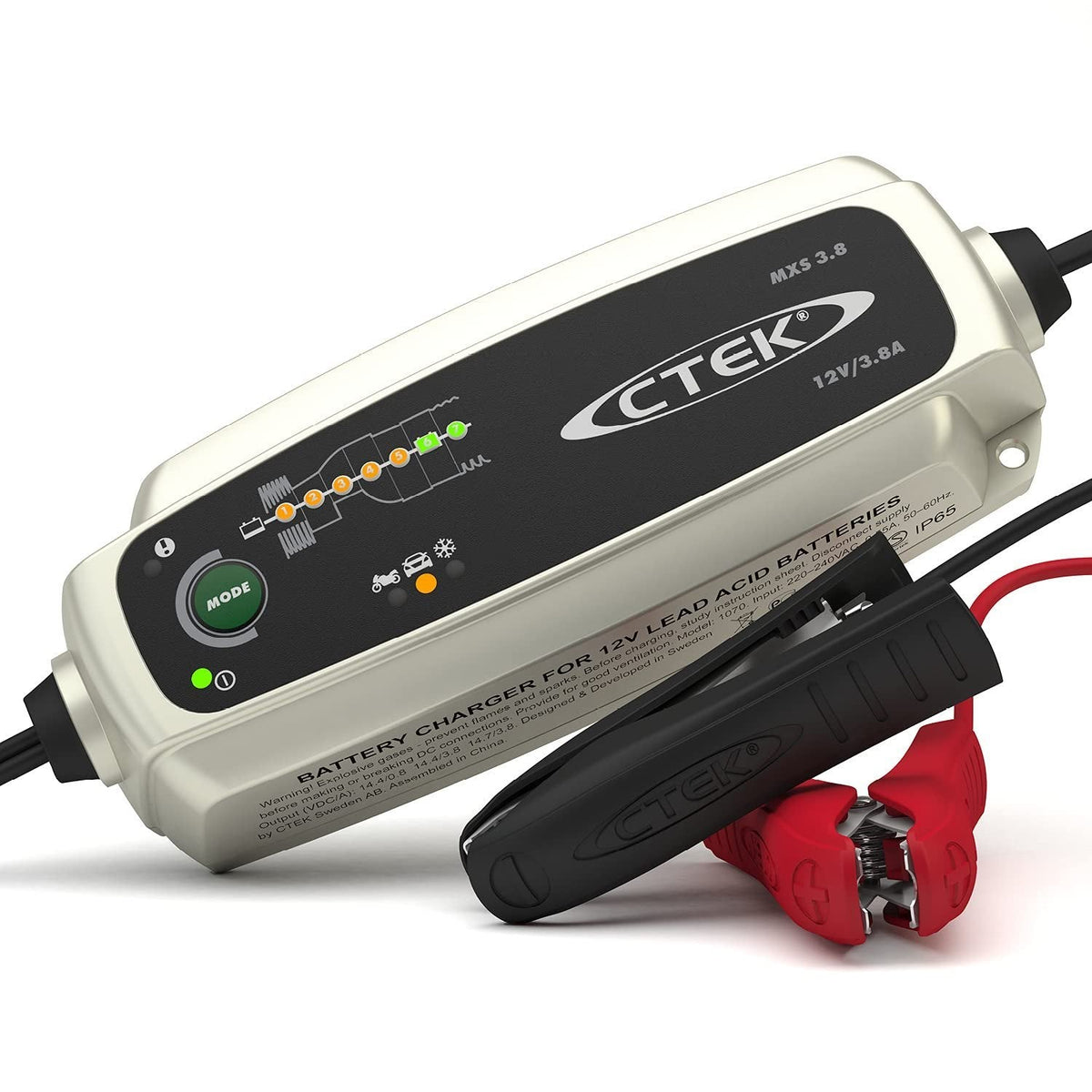 CTEK MXS 3.8 12V battery charger for motorcycles – AGM, GEL & Lead-Acid compatible, available in India