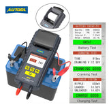 Black and blue autool bt860 battery tester with digital voltage display and printer for professional 12v 24v analysis