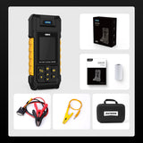 Autoool bt960 black and yellow rugged lead-acid and lithium battery tester with digital screen control buttons and printer