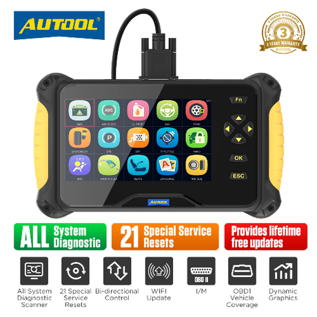 Autool CS606 OBD2 car scanner side view — reads fault codes, affordable car scanner price for India