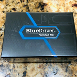Black bluedriver pro scan tool box with blue accent lines and white text bluetooth obd2 diagnostic scanner for india