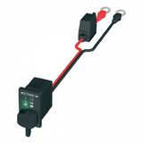 Black plastic ctek indicator panel battery charger with red and black ring terminal cables for 12v vehicle charging in india