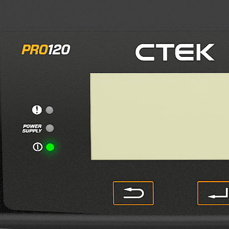 CTEK Pro 120 automatic charger side view – 12V 60A for AGM, GEL & Lead-Acid batteries, trusted across India