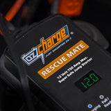 OzCharge RescueMate 750 capacitor jump starter side view – 750A battery-free car booster for Indian drivers