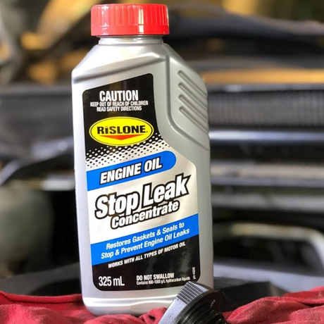 Rislone Engine Oil Stop Leak additive bottle — best oil leak stop additive for Indian car engines