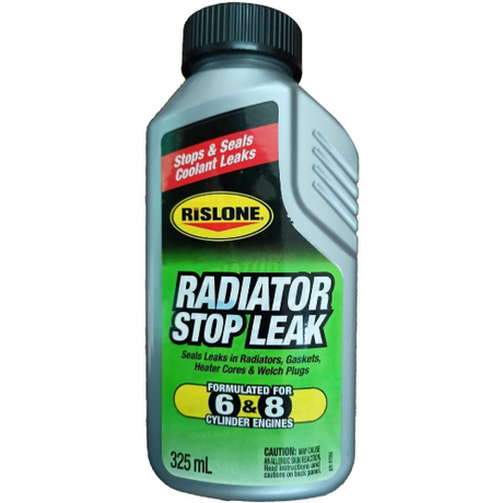 Rislone 325ml Radiator Stop Leak Concentrate side view — trusted coolant leak repair kit for Indian vehicles