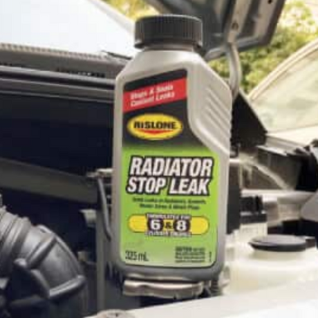 Rislone 325ml concentrate bottle detail shot for coolant leak repair, trusted solution available across India