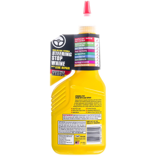 Rislone 350ml Power Steering Stop Leak bottle side view — trusted power steering fluid leak repair in India