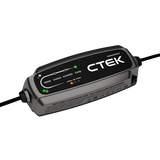 Ctek ct5 powersport smart 12v superbike battery charger in black and silver with illuminated mode and charge indicators