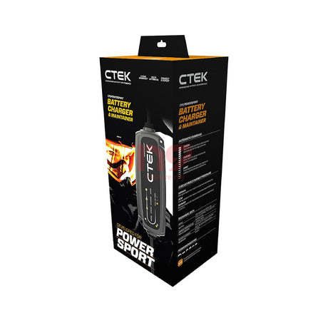 CTEK CT5 PowerSport 12V battery charger for cars shown with size reference object, compact design available in India