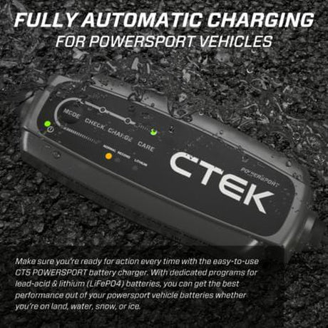 CTEK CT5 PowerSport 12V battery charger for cars in use, ideal for AGM & GEL batteries — buy in India