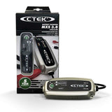 CTEK MXS 3.8 12V battery charging machine size reference shown alongside everyday objects, compact design ideal for Indian...