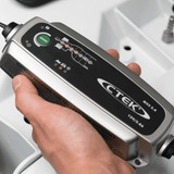 CTEK MXS 3.8 battery charging machine in use, ideal buy for AGM, GEL & lead-acid batteries across India