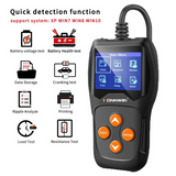 Konnwei KW600 CCA battery tester side view showing display screen and test ports for AGM, GEL, EFB batteries in India