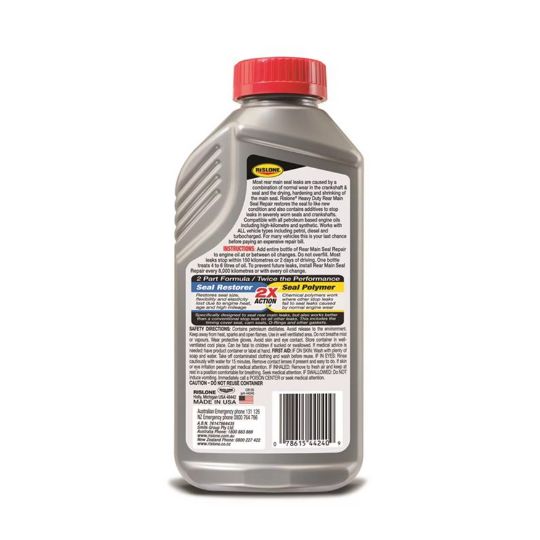 Rislone Rear Main Seal Repair bottle side view — trusted oil leak seal solution available in India