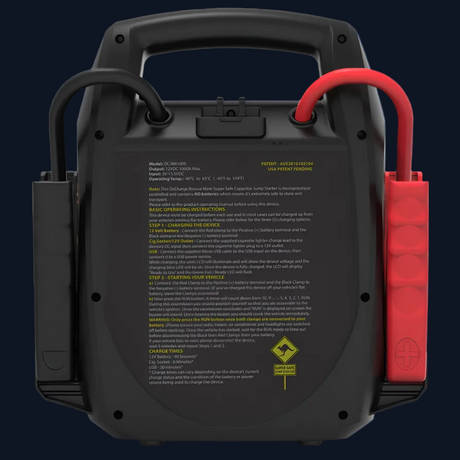 OzCharge RM 1000 supercapacitor jump starter shown beside a coin for size reference — compact 1000A jump starter for India...