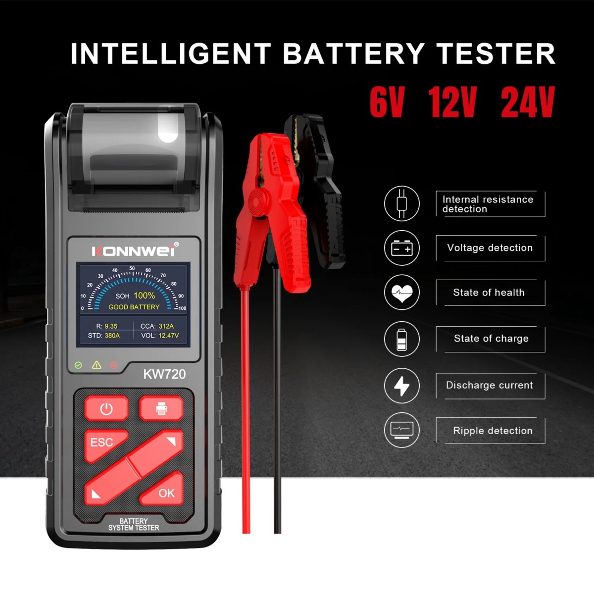 KONNWEI-KW720-Car-Battery-Tester-with-Printer